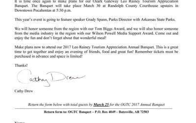 Ozark Gateway Leo Rainey Tourism Appreciation Award Banquet March 30