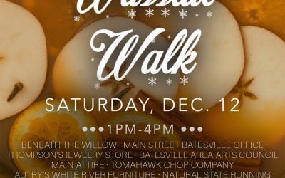 Wassailing they shall go on Main Street Batesville December 7, 2020, Batesville, Ark. — Take a walk on the wassail side Saturday, December 12 in historic downtown Batesville. The inaugural Main Street Wassail Walk will encourage people to stroll Main Street Batesville and get to know downtown merchants over a cup of wassail and hors d’oeuvres.